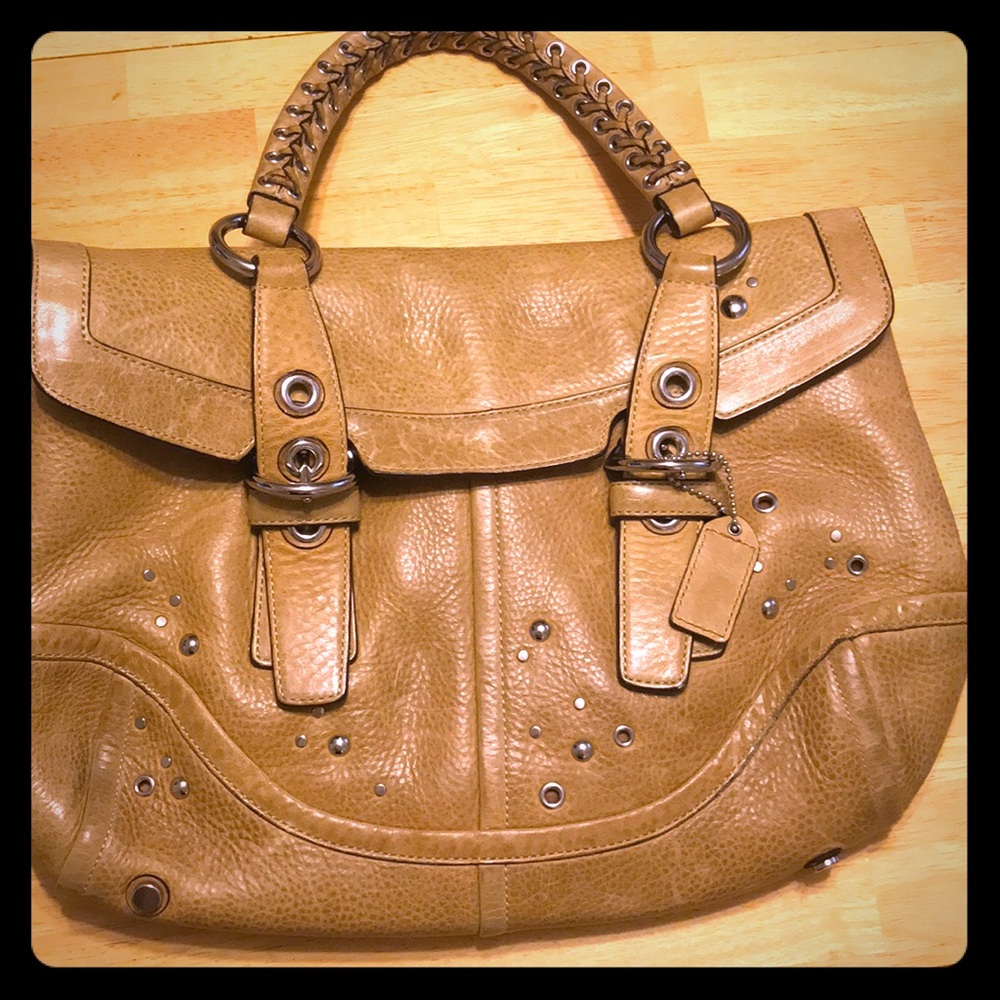 Authentic leather coach bag